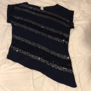 Black sequin A symmetrical top